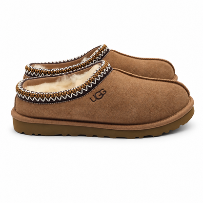 UGG Tasman II Mens 7 Chestnut Suede Sheepskin Lined Slip On Slippers 1174671
