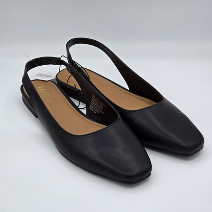 Kensie Women's Felice Slingback Flats Black Pointed Toe Casual Dress Shoes