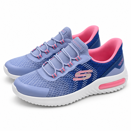 Skechers Swift Fit Kids Purple Hands Free Slip On Mesh Bungee Sneakers Pick Size