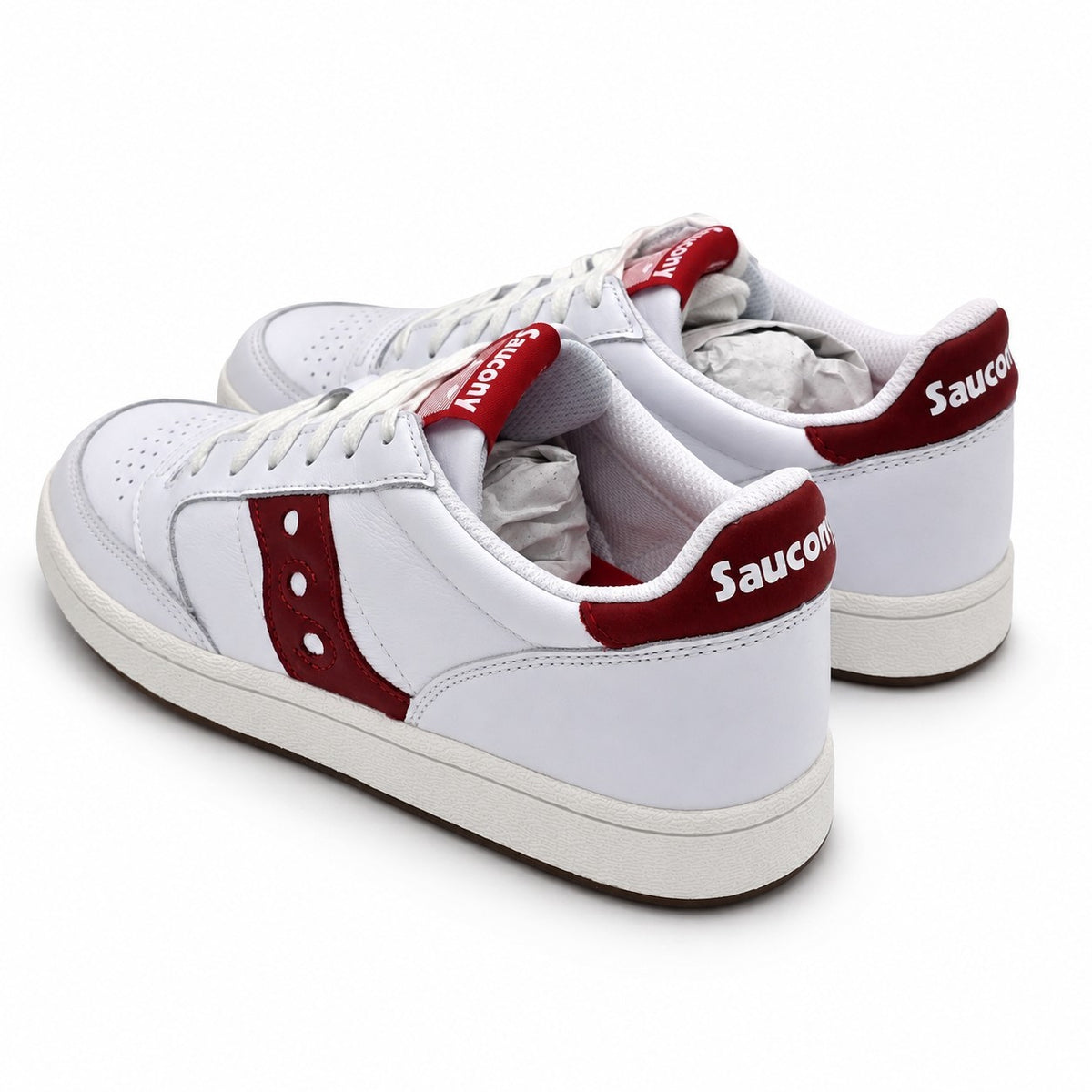 Saucony Jazz Court White Red Women's 9.5 Men's 8 Leather Sneakers S70555-6