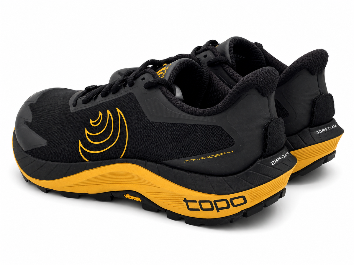 Topo Athletic MTN Racer 4 Men's Trail Running Shoes Black Yellow Size 9