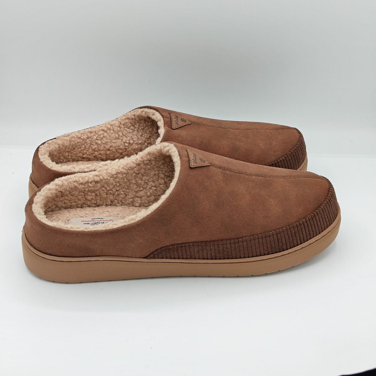 Weatherproof Vintage Men Slipper Memory Foam Brown