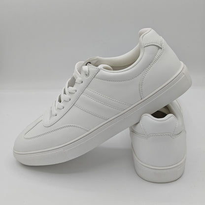 Perry Ellis Portfolio Mens Classic White Lace Up Sneakers (White)