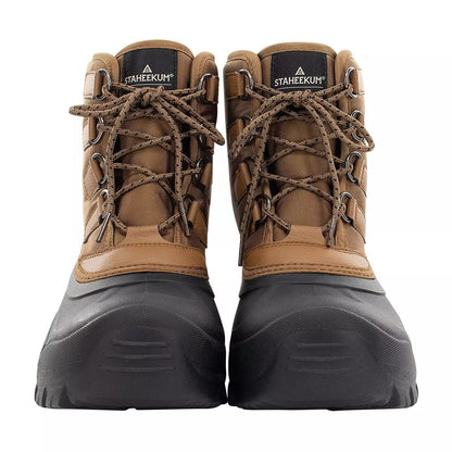 Staheekum Men's Snow Boot Cold Rated -20 Waterproof Shell Outsole Black/Brown