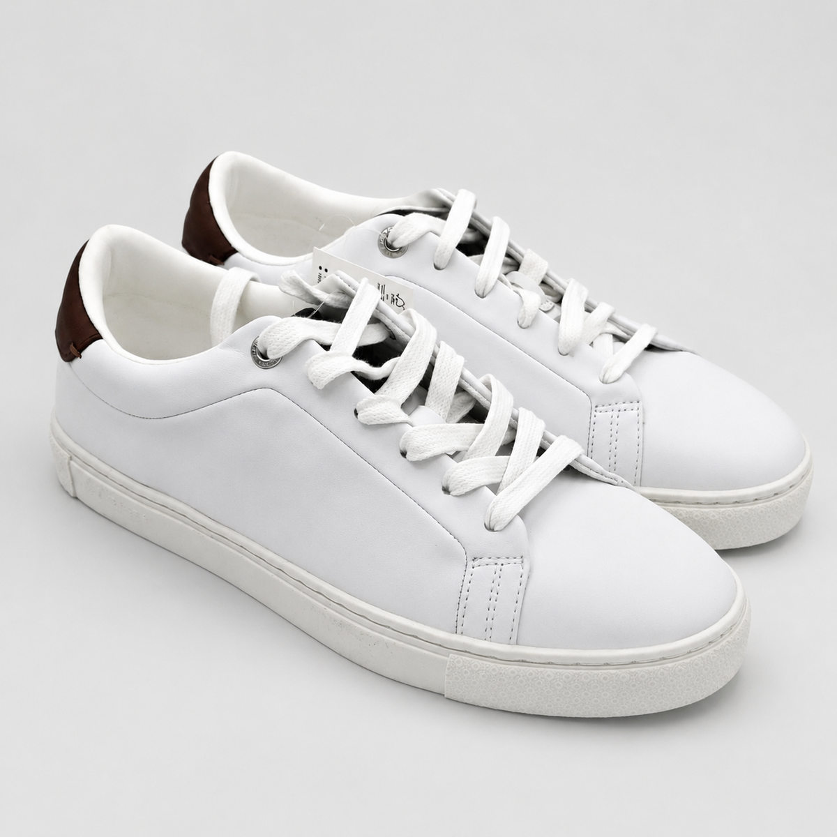 Ted Baker Robberto Men's Leather Low Top Sneakers White Dark Night Lace-Up