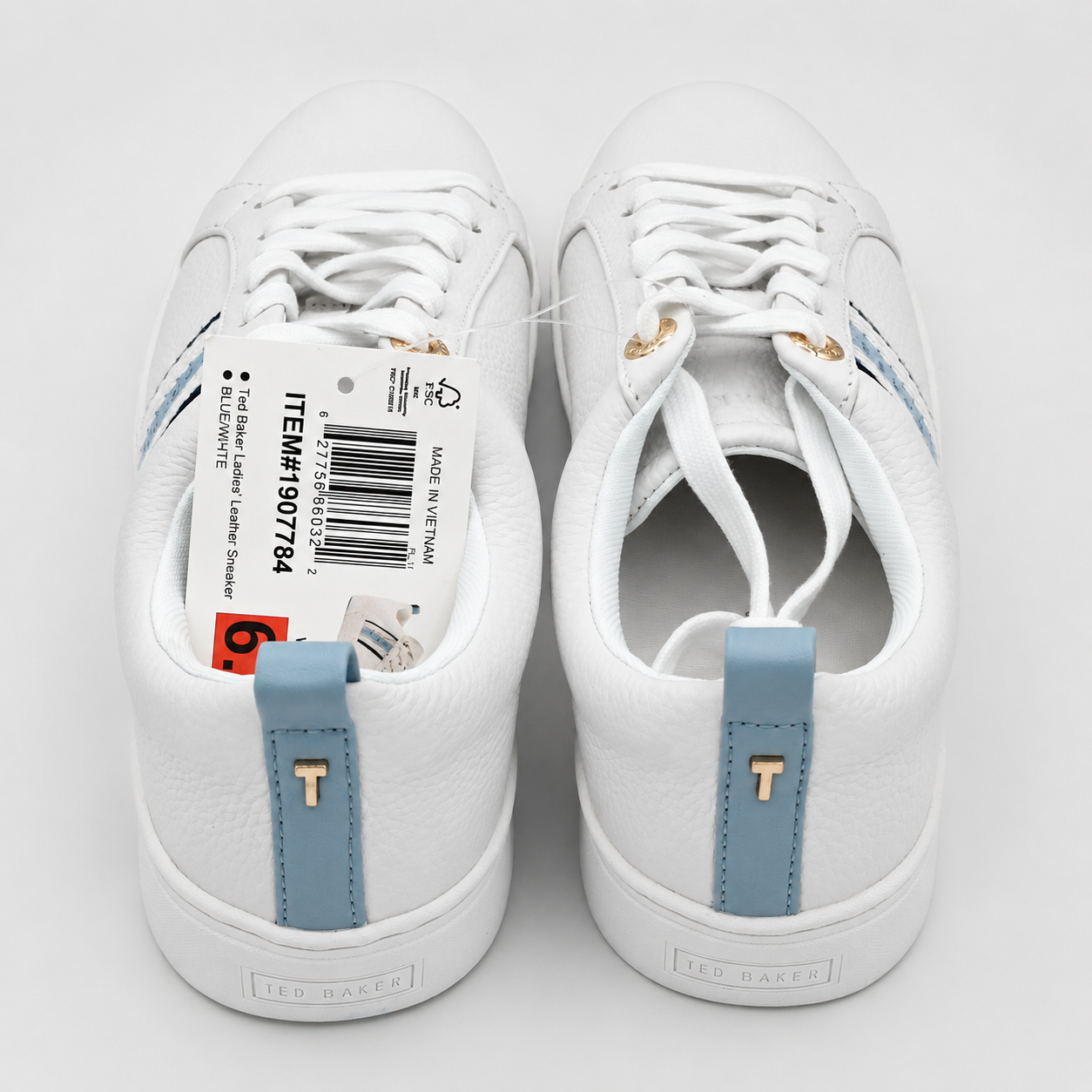Ted Baker Bailey Icon Leather Tennis Sneakers Blue Multi Women's Pick Size