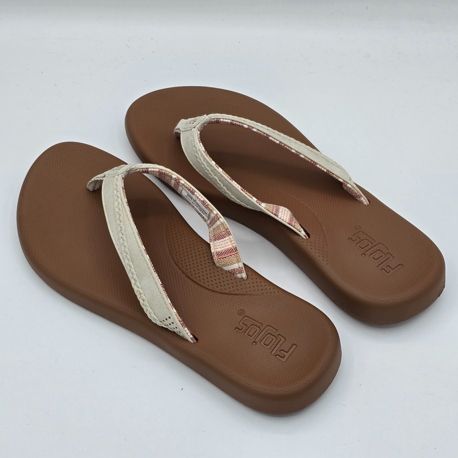 Flojos Flip Flops Women's Memory Foam Arch Support Sandals Black White Pick Size