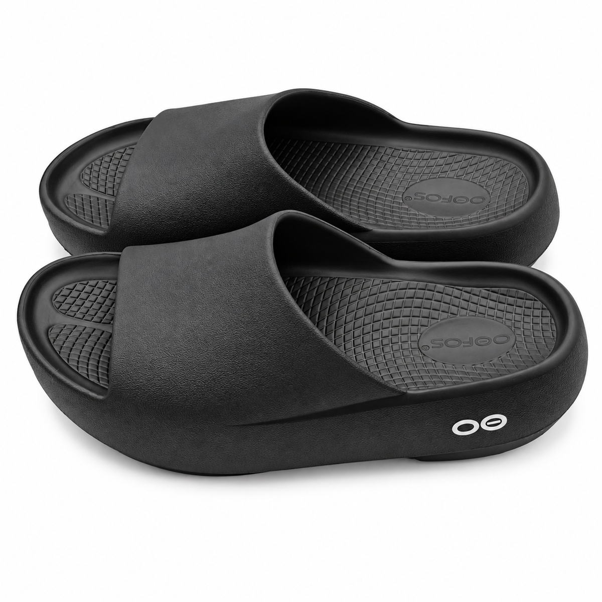 OOFOS OOahh PLUS Recovery Slide Sandals Women 9 Men 7 EU 40 Black Foam Comfort
