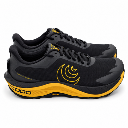 Topo Athletic MTN Racer 4 Men's Trail Running Shoes Black Yellow Size 9