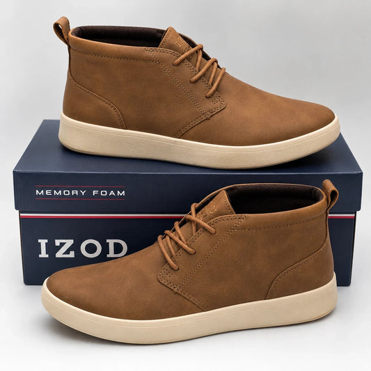 IZOD Palmer Chukka Boots Faux Leather Lace Up Casual Comfort Men's Pick Size