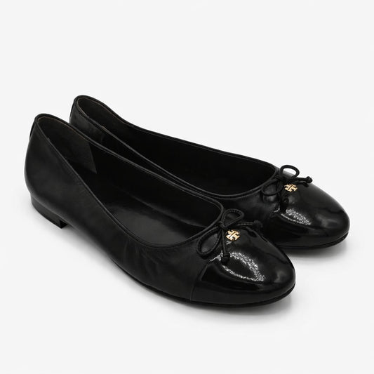 Tory Burch Cap-Toe Ballet Flats Women's Leather Designer Slip-On 10043314 Sz 11