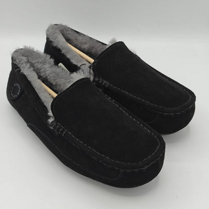 Fireside By Dearfoams Men's Melbourne Genuine Shearling Moccasin Black