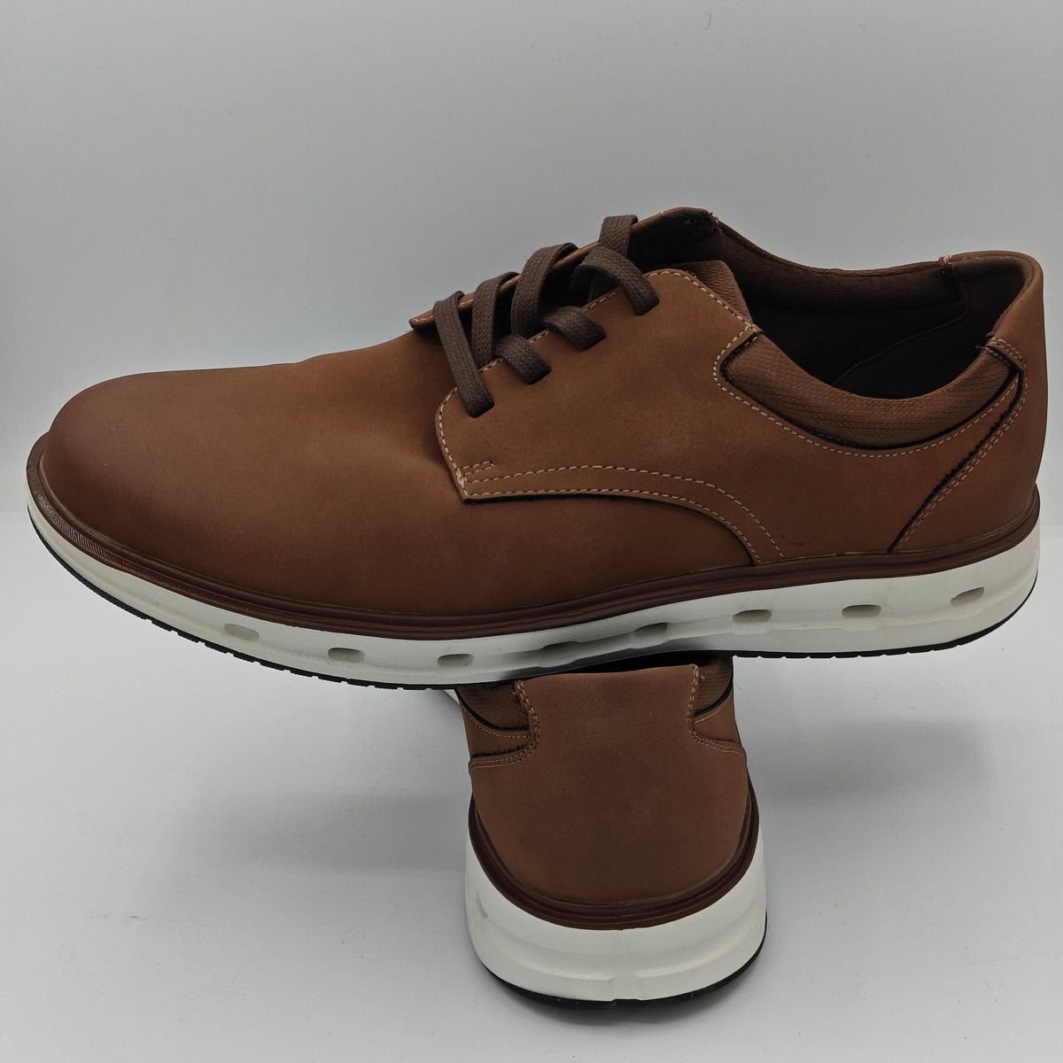 Lands' End Sport Oxford Comfort Casual Dress Shoes Tan Lace Up Men's Pick Size