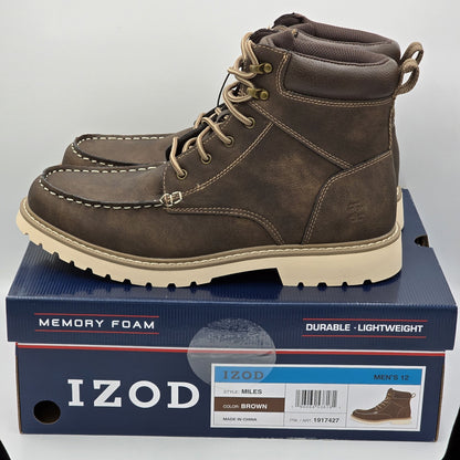 IZOD Miles Men's Chukka Boots Brown Casual Lace Up Work Ankle Style Size 12