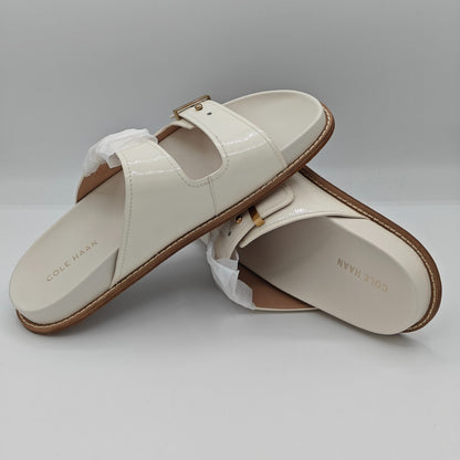 Cole Haan Marisol Women's Adjustable Double Band Patent Leather Sandals (Ivory)