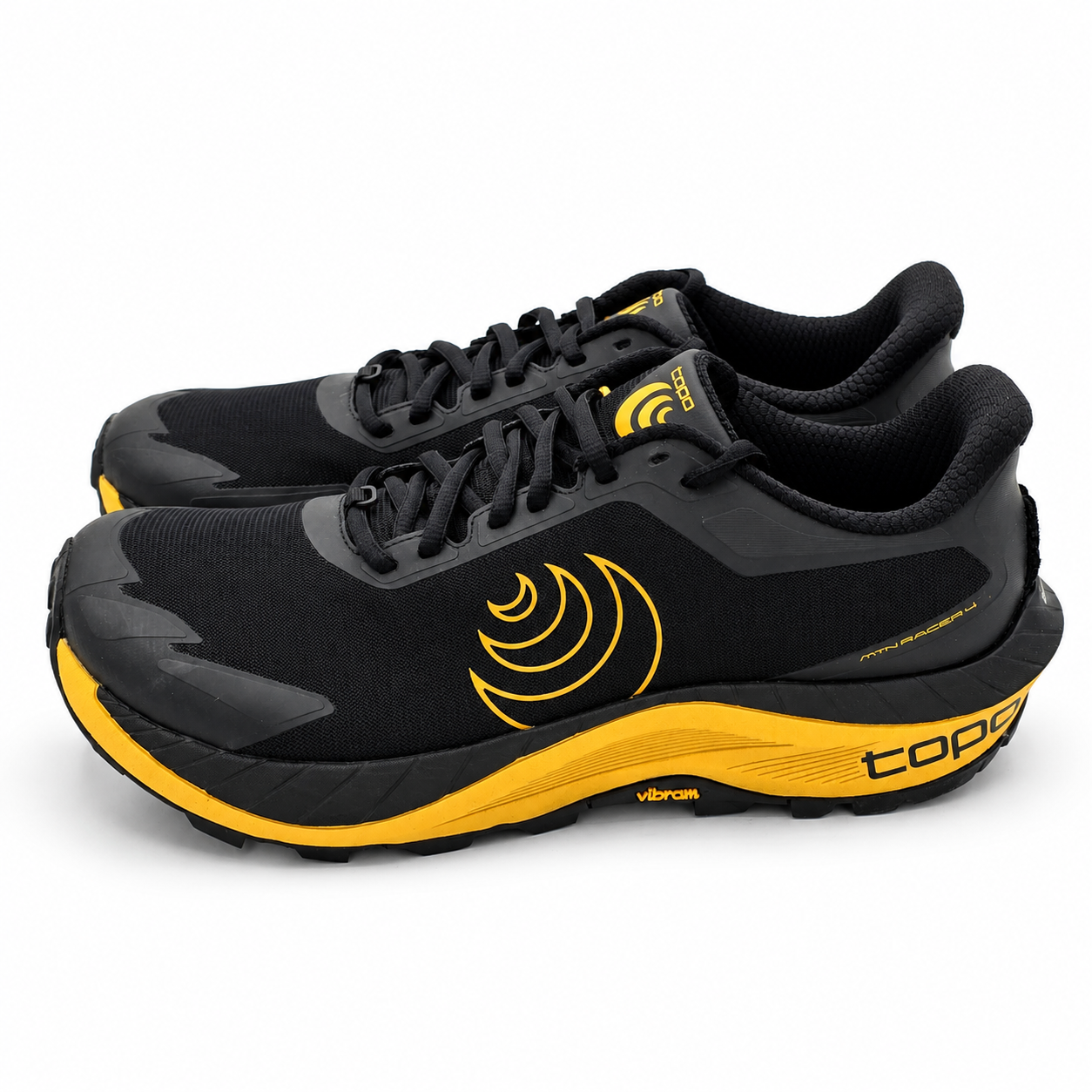 Topo Athletic MTN Racer 4 Men's Trail Running Shoes Black Yellow Size 9