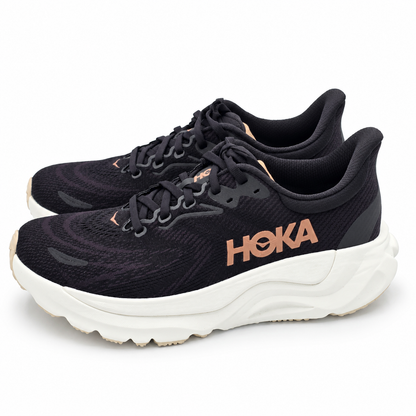 HOKA Arahi 8 Women's 7.5 B Black Rose Gold H-Frame Stability Road Running Shoes