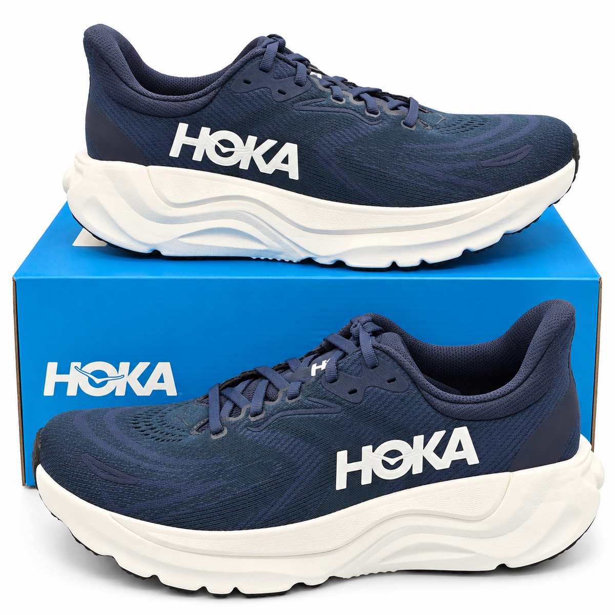 HOKA Arahi 8 Men's 9.5 D Varsity Navy White H-Frame Stability Road Running Shoes
