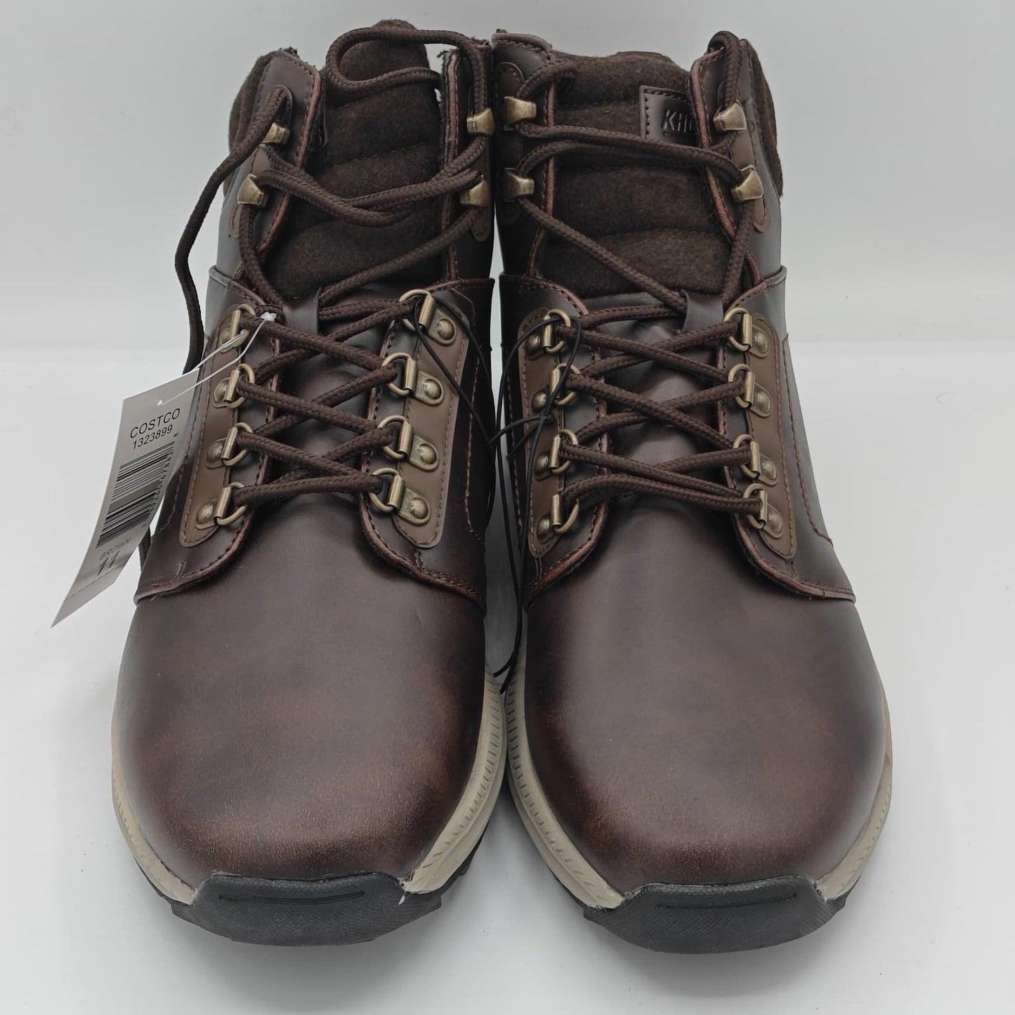 Khombu Men's Nick Outdoor Hiker Work Boots Brown Faux Leather Lace Up Trail 11