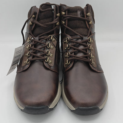 Khombu Men's Nick Outdoor Hiker Work Boots Brown Faux Leather Lace Up Trail 11