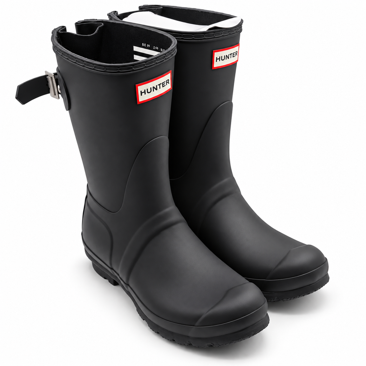 Hunter Original Back Adjustable Short Rain Boots Womens 9 Navy Waterproof Matte
