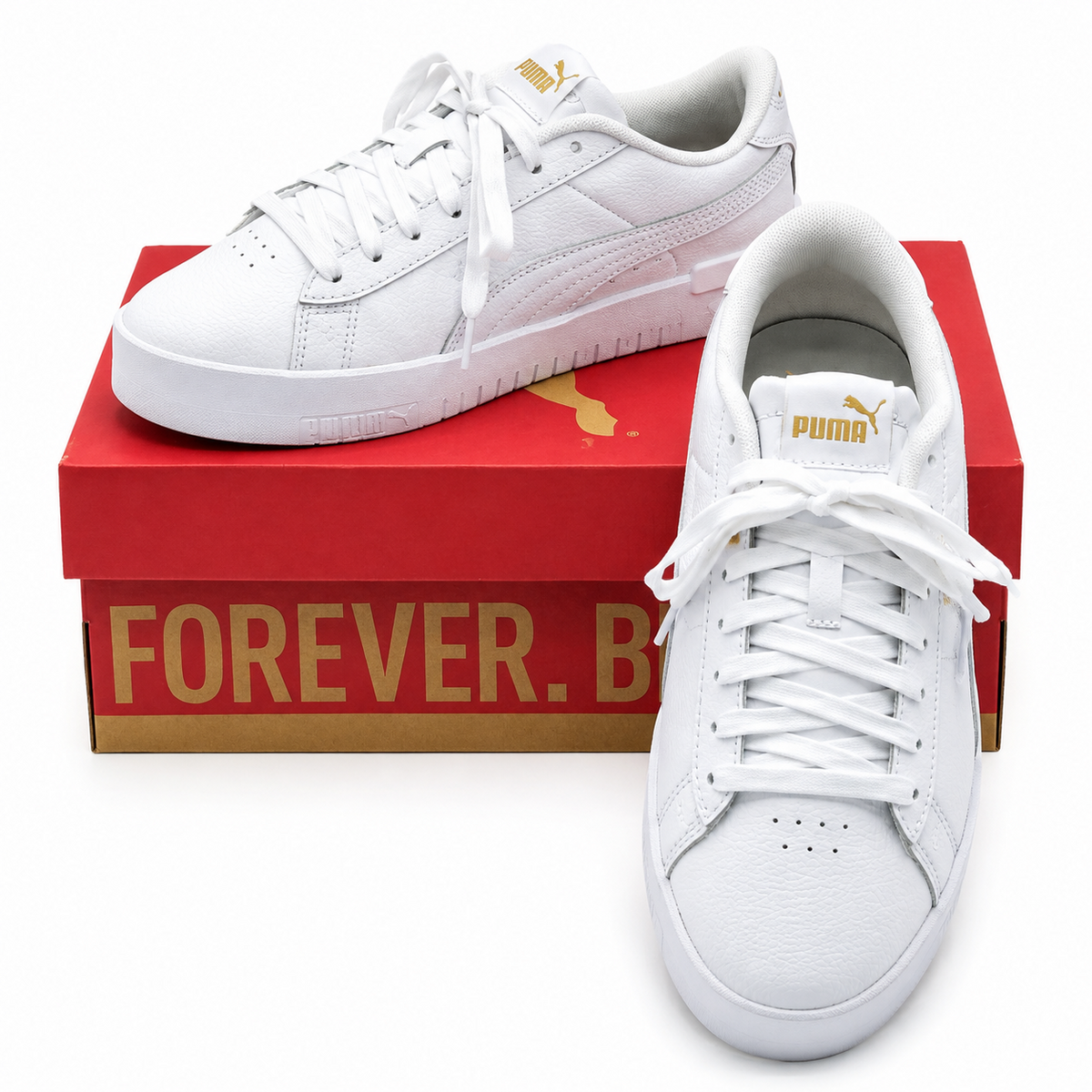 PUMA Court Sneakers Women's White Gold Retro Tennis Casual Walking Shoes Pick Sz
