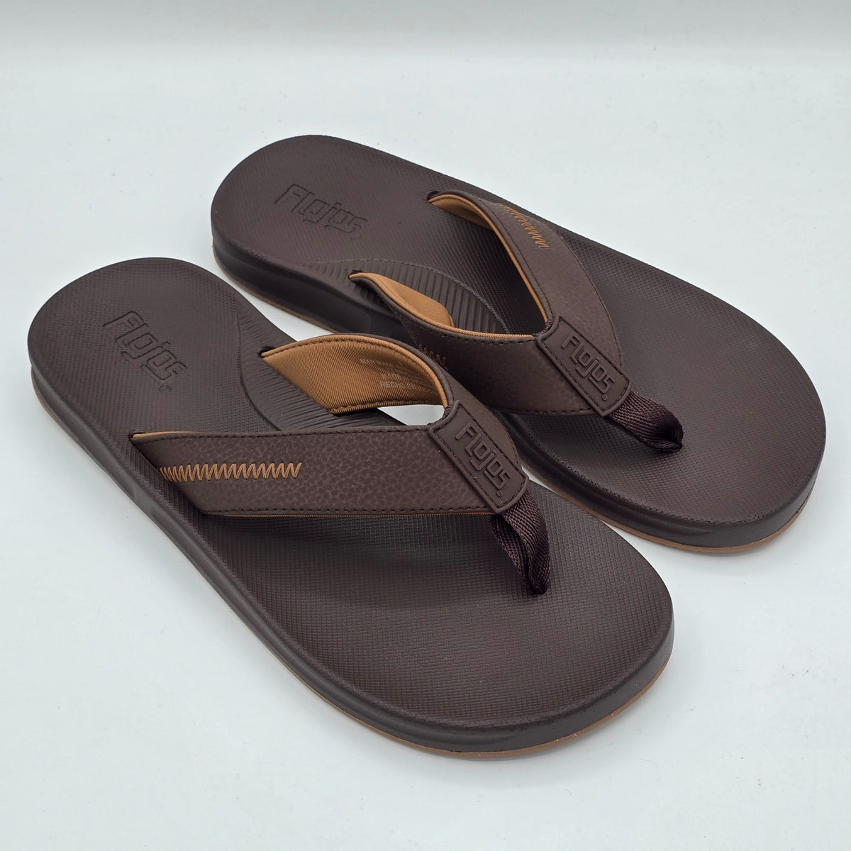 Flojos Flip Flops Men's Water Resistant Memory Foam Sandals Brown Pick Size