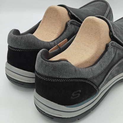 Skechers Expected Avillo Shoes Men's Slip-On Casual Vintage Washed Black Size 14