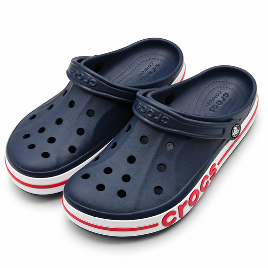 Crocs Bayaband Clogs Men 9 Women 11 Navy Pepper Blue Slip On Comfort Shoe 205089