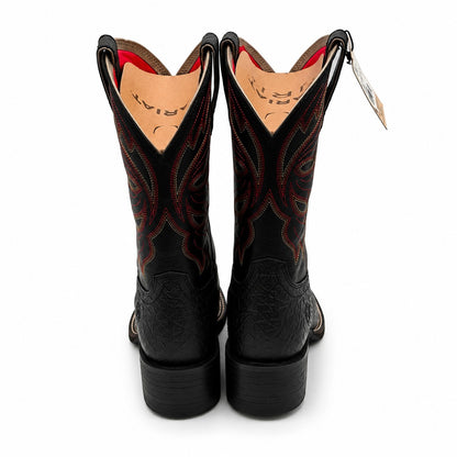 Ariat Buckley Western Cowboy Boots Black Emboss Women's 7.5 B Square Toe 1005088
