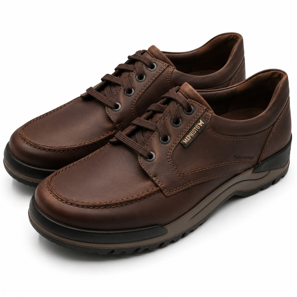 Mephisto Charles Dark Brown Grizzly Leather Derby Shoes Men's US 10 EU 44