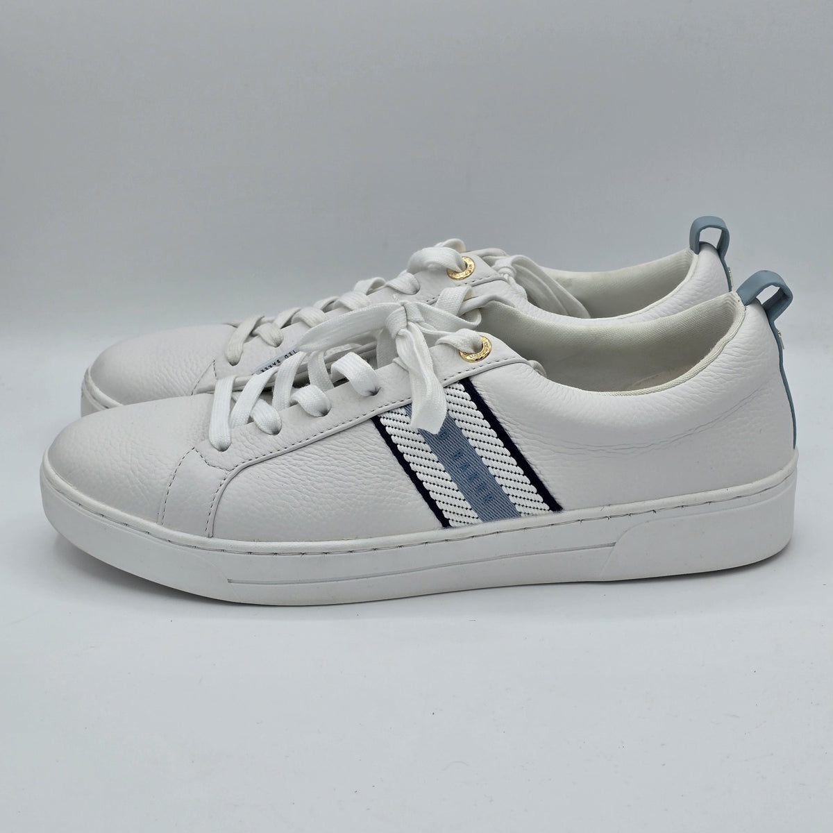 Ted Baker Bailey Icon Sneakers Women's Leather Tennis Blue White Size 11