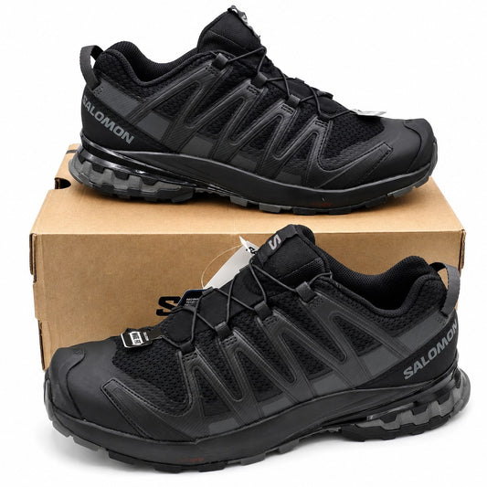 Salomon XA Pro 3D V8 Wide Men's 9.5 Black Trail Running Hiking Shoes Quicklace