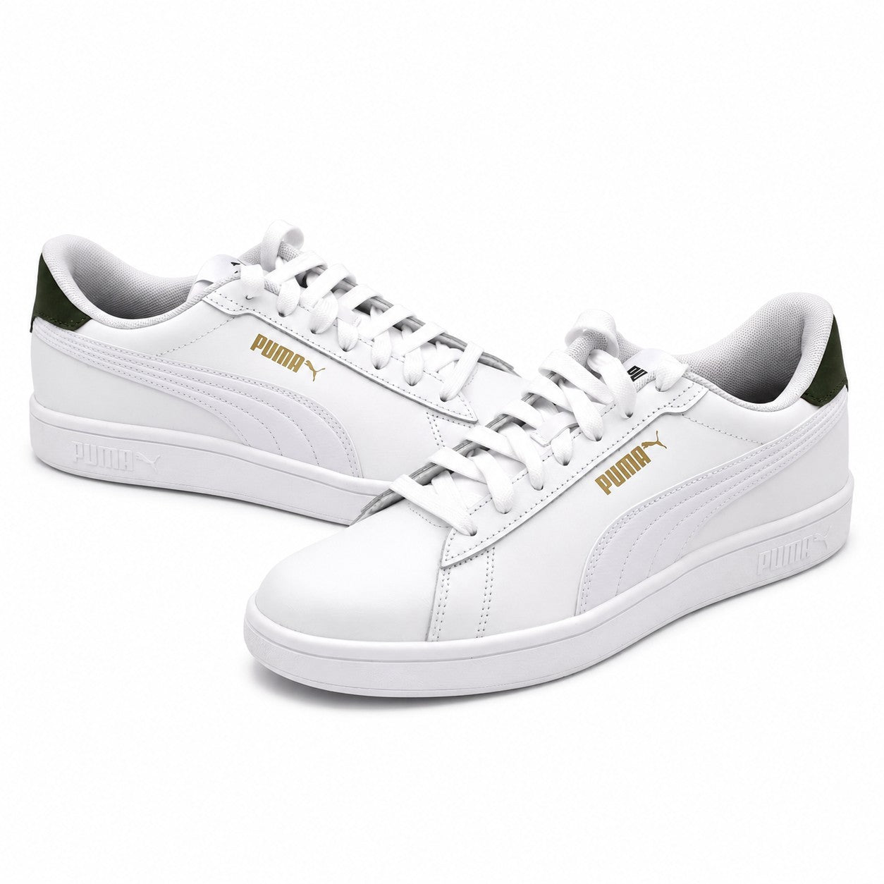 PUMA Ace Court Shoe Men's 11 White Green Low Gravity Casual Athletic Sneakers