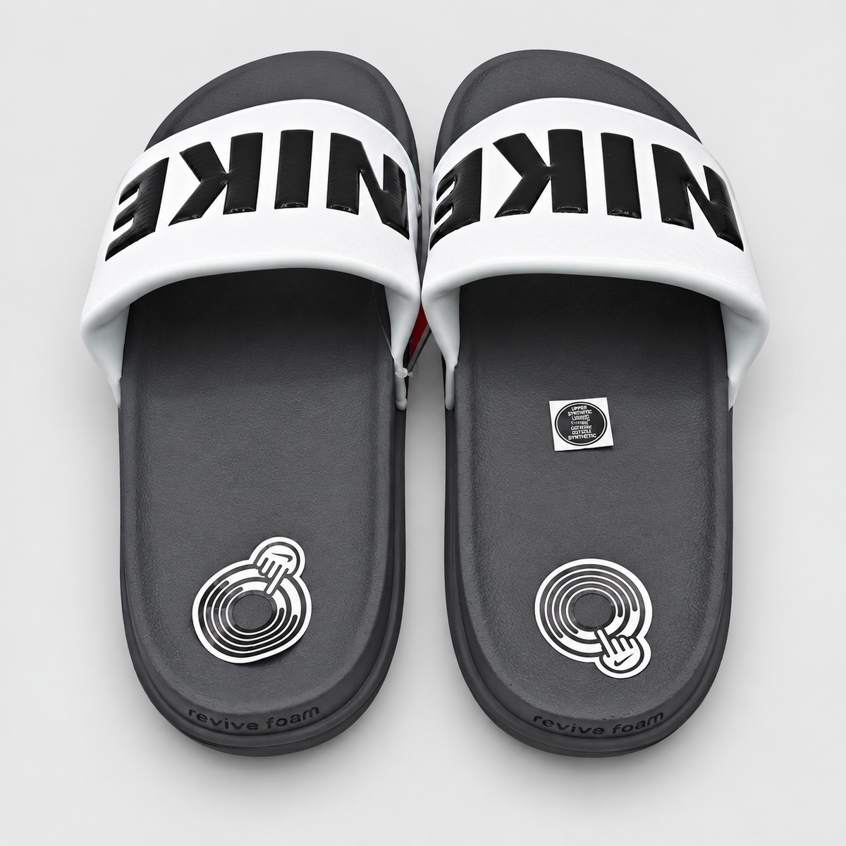 Nike Offcourt Mens Slides Size 9 Dark Grey Black White Foam Sandals BQ4639-001