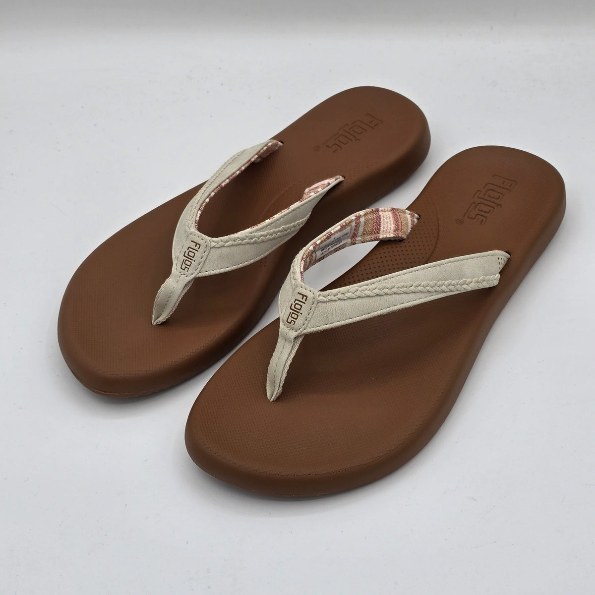 Flojos Flip Flops Women's Memory Foam Arch Support Sandals Black White Pick Size