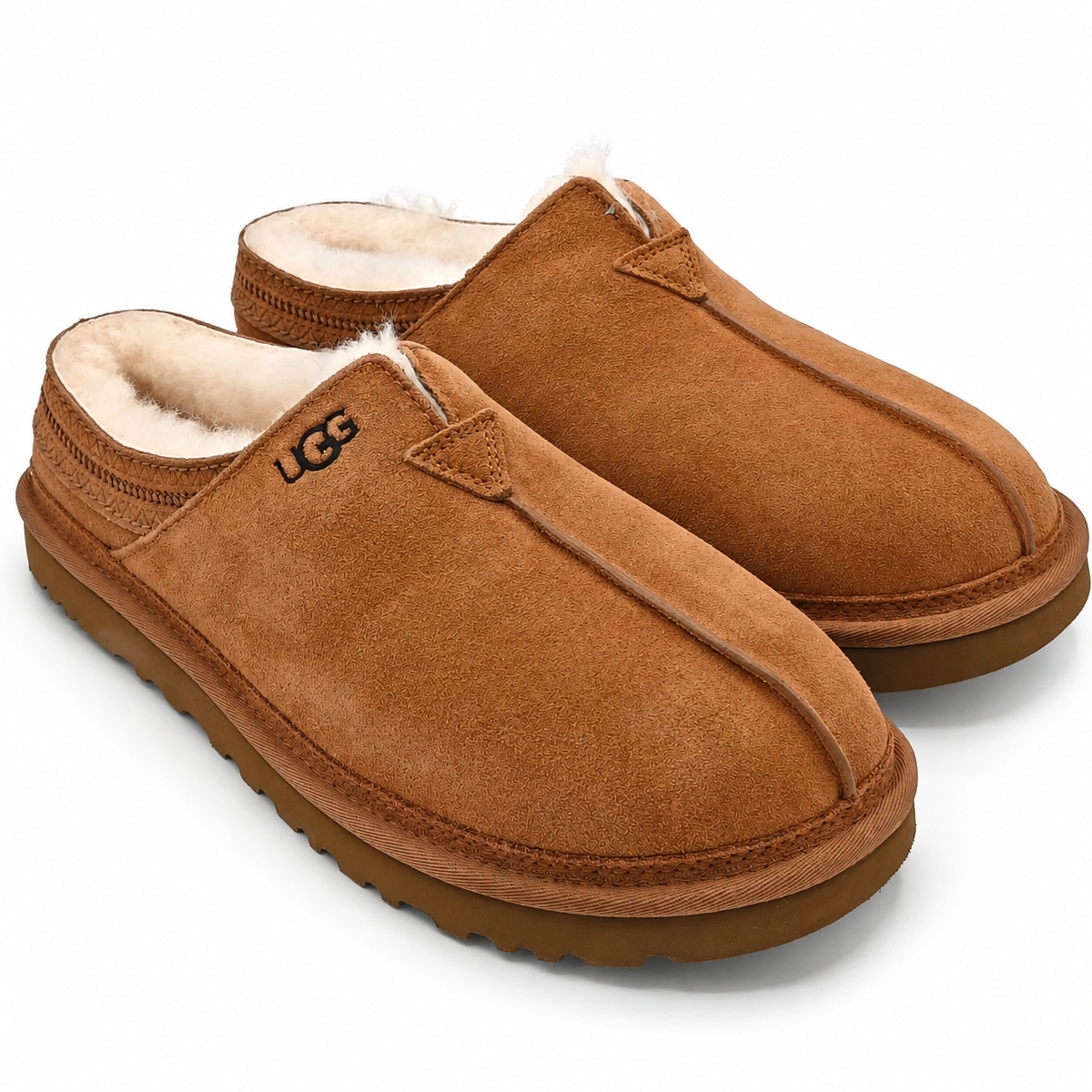 UGG Neuman Slippers Men's Sheepskin Suede Chestnut 1113631-CHE Size 12