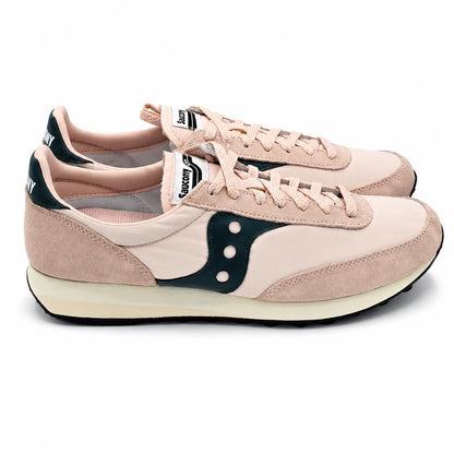 Saucony Trainer 80 Men's 11 Women's 12.5 Pink Green Suede Retro Casual Sneakers