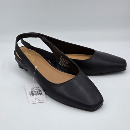 Kensie Women's Felice Slingback Flats Black Pointed Toe Casual Dress Shoes