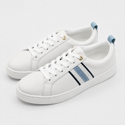 Ted Baker Bailey Icon Leather Tennis Sneakers Blue Multi Women's Pick Size