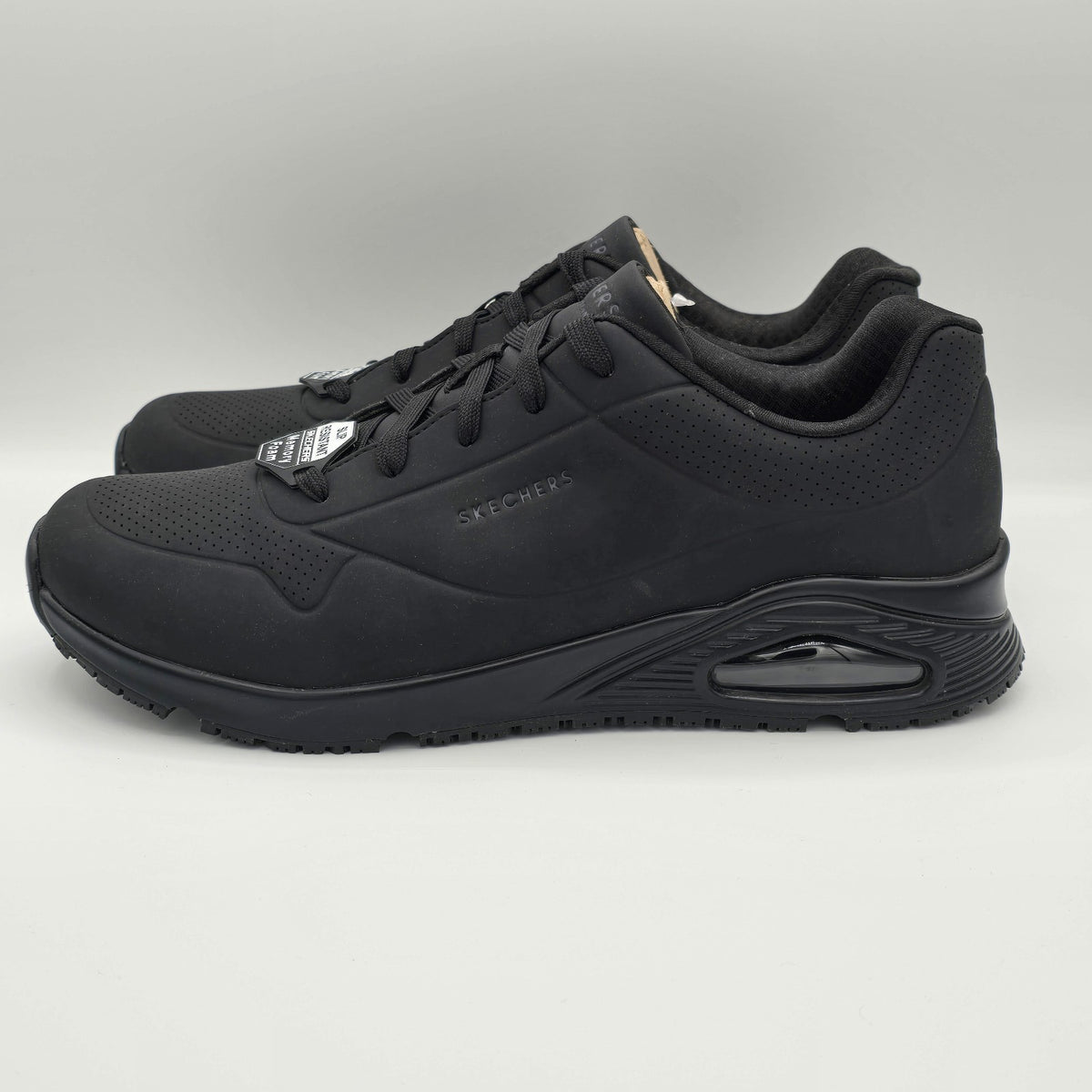 Skechers Work Relaxed Fit Uno SR Sutal Men's Black Slip-Resistant Shoes 9.5/10
