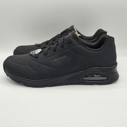 Skechers Work Relaxed Fit Uno SR Sutal Men's Black Slip-Resistant Shoes 9.5/10