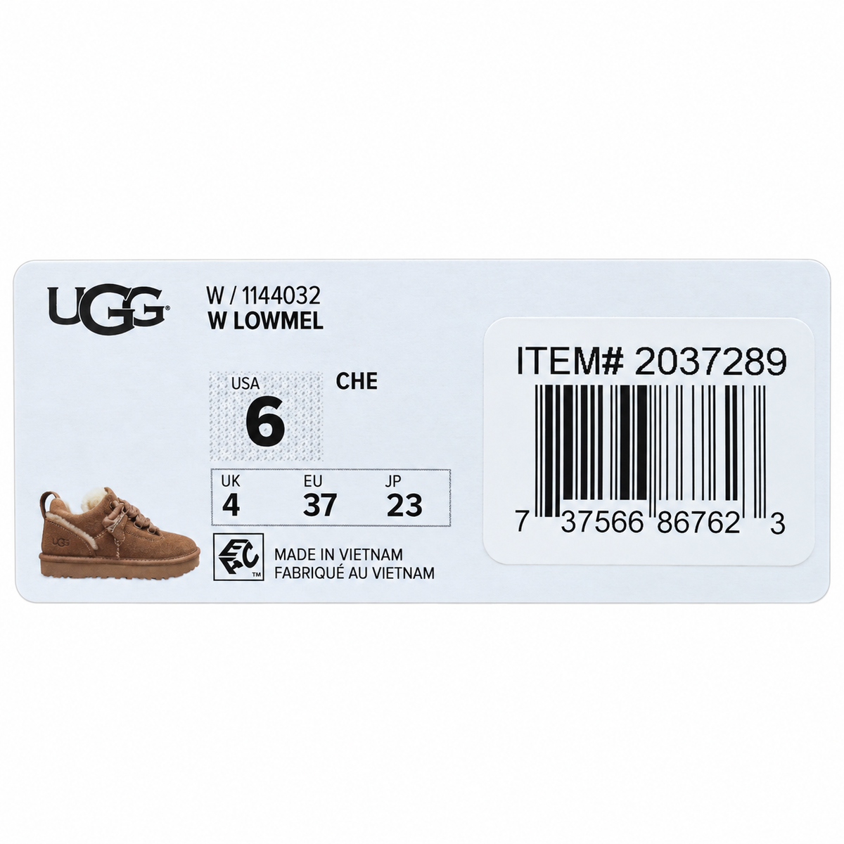 UGG Lowmel Sneakers Womens 6 Chestnut Suede Mesh Padded Lace Up Shoes 1144032
