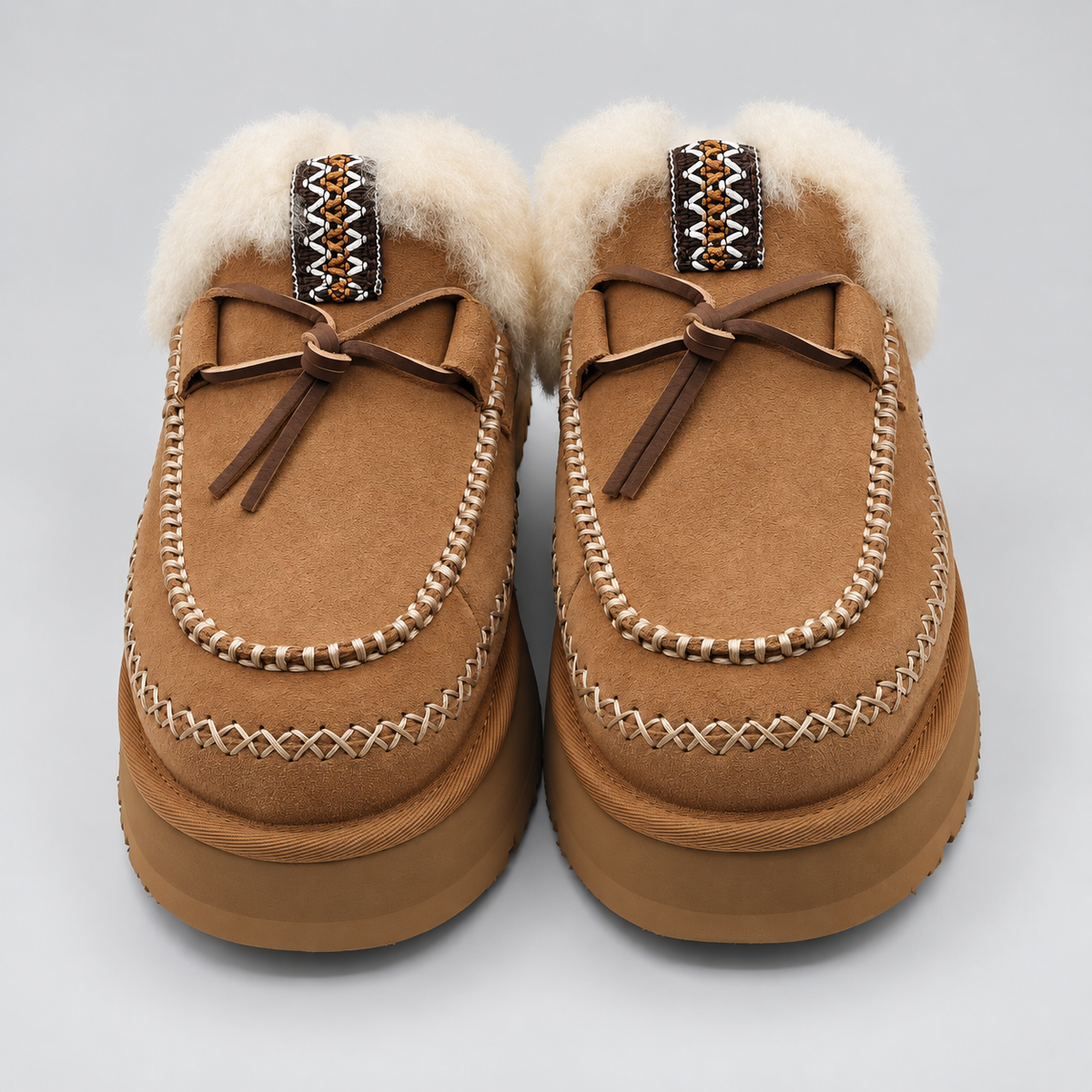 UGG Disquette Alpine Slippers Women US 9 EU 40 Chestnut Suede Platform 1158260