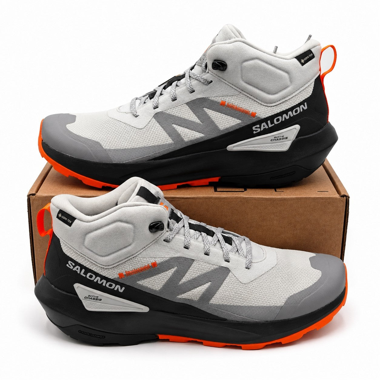 Salomon Elixir Activ Mid GTX Men's 13 Gore-Tex Hiking Boots Gray Orange L474567