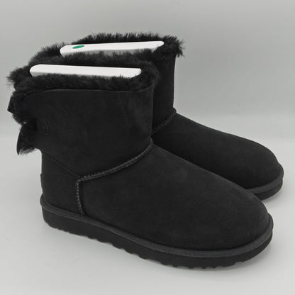 Authentic New UGG brand Women's Mini Bailey Bow II Black Soft Ankle Boots
