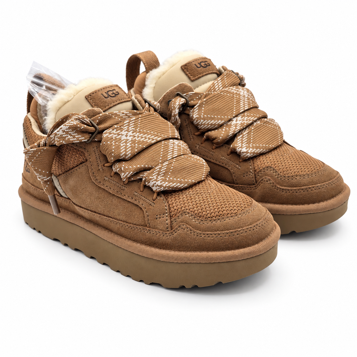 UGG Lowmel Sneakers Womens 6 Chestnut Suede Mesh Padded Lace Up Shoes 1144032