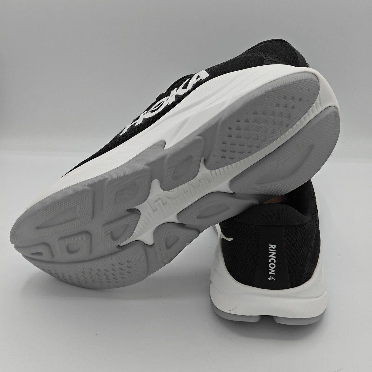 Hoka One Rincon 4 Black White Women 10B Athletic Running Shoe