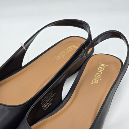 Kensie Women's Felice Slingback Flats Black Pointed Toe Casual Dress Shoes