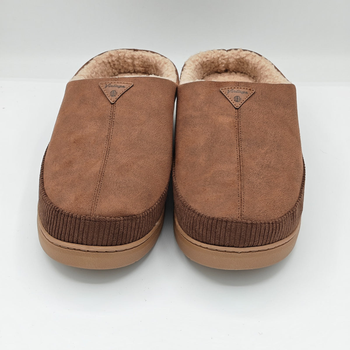 Weatherproof Vintage Men Slipper Memory Foam Brown